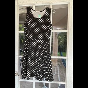 Black dress with off white polka dots